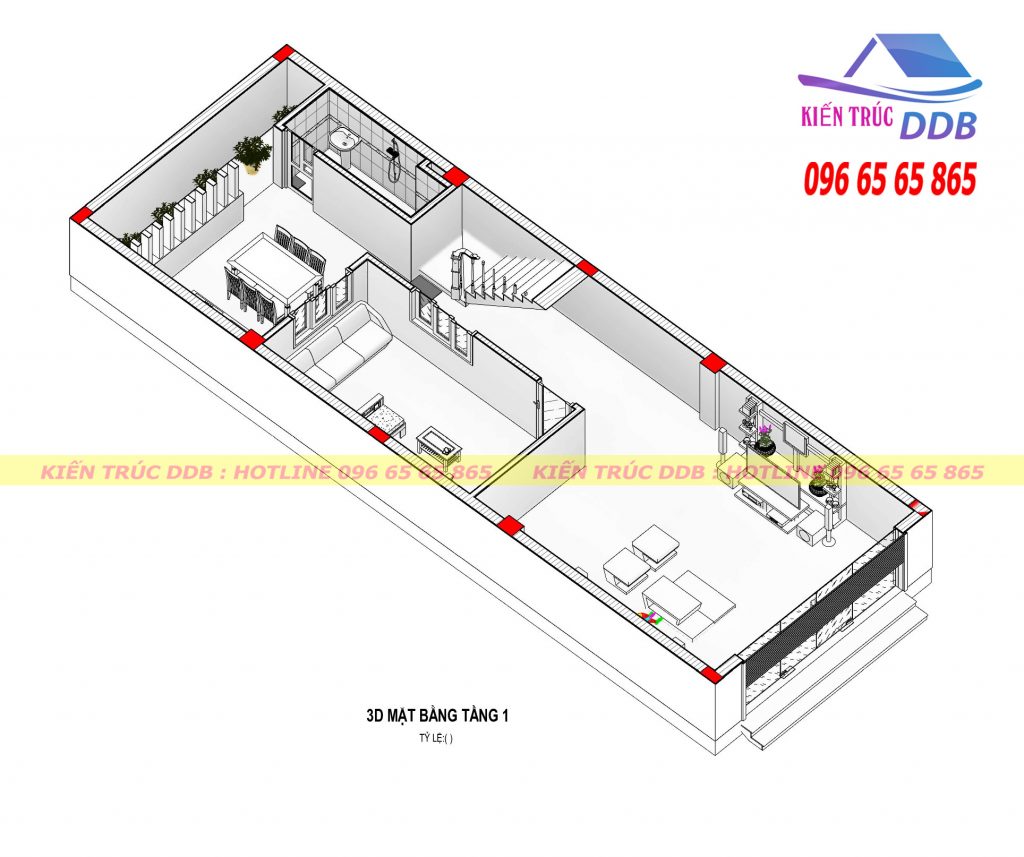 công năng nhà phố mặt tiền 6m