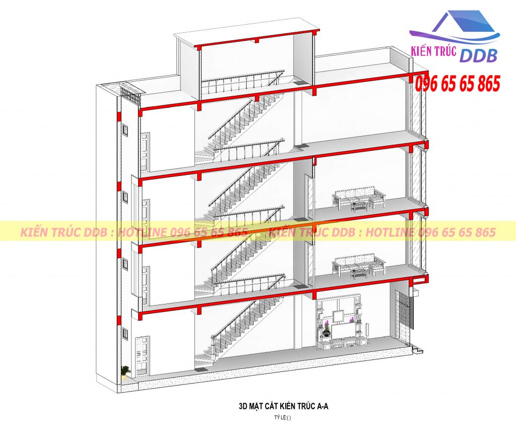 công năng nhà phố mặt tiền 6m