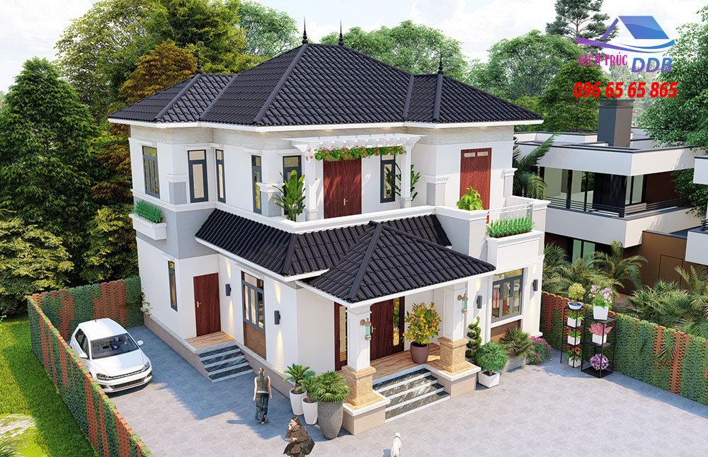 Mẫu thiết kế nhà mái nhật 2 tầng