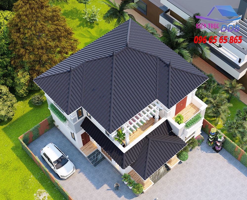 Mẫu thiết kế nhà mái nhật 2 tầng